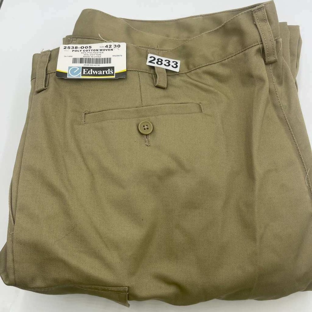 Edwards Poly Cotton Woven Khaki Work Pants Men's‎ 42 30 - Picture 7 of 7